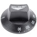A black plastic control knob for Vollrath hot food display cases with white text and numbers.