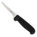 A Victorinox narrow boning knife with a black fibrox handle.