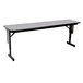 Correll 18" x 72" Gray Granite Adjustable Height Panel Leg Folding Seminar Table Main Thumbnail 2