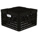 A black plastic Vollrath Traex Plate Crate with 15 compartments for 9" to 10 3/4" plates.