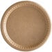 A Solut coated Kraft paper plate with a round edge.