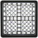 A black metal Vollrath Traex Plate Crate with a grid pattern.
