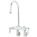 T&S B-0340 Wall Mounted Pantry Faucet with 4" Adjustable Centers, 5 1/2" Rigid Gooseneck, and Eterna Cartridges Main Thumbnail 1