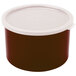 Cambro CP15195 1.5 Qt. Reddish Brown Round Crock with Lid Main Thumbnail 2