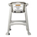 Lancaster Table & Seating Ready-To-Assemble Gray Stackable Restaurant High Chair with Tray and Wheels Main Thumbnail 4