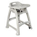 Lancaster Table & Seating Ready-To-Assemble Gray Stackable Restaurant High Chair with Tray and Wheels Main Thumbnail 3