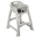 Lancaster Table & Seating Ready-To-Assemble Gray Stackable Restaurant High Chair with Tray and Wheels Main Thumbnail 2