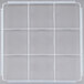 A white rectangular Vollrath glass rack trim divider with a handle.