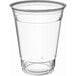 A 12 oz. clear plastic cup with a clear rim.