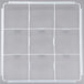 A white Vollrath glass rack divider with nine compartments.