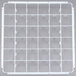 A white rectangular Vollrath glass rack divider with many small holes.