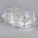 2 Compartment Clear Hinged Cupcake / Muffin Container - 24/Pack Main Thumbnail 2