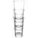 A stack of three Libbey Endeavor Pub Glasses on a white background.
