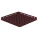 A burgundy Vollrath Traex glass rack extender with compartments.