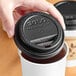 Solo TLB316-0004 Traveler Black Dome Hot Cup Lid with Sip Hole - 1000/Case Main Thumbnail 1