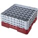 Cambro 49S638163 Red Camrack Customizable 49 Compartment 6 7/8" Glass Rack Main Thumbnail 1