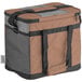 A brown and black Choice insulated cooler bag with a zipper.