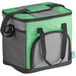 A green and grey Choice insulated cooler bag with a black handle.