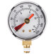 A close up of a Bunn pressure gauge on a white background.