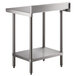 Regency 24" x 30" 16-Gauge Stainless Steel Commercial Work Table with 4" Backsplash and Undershelf Main Thumbnail 4