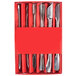 A red box containing six stainless steel Town garnishing knives.