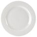 A Homer Laughlin Pristine Ameriwhite china plate with a white border.