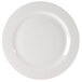 A Homer Laughlin Pristine Ameriwhite china plate with a white border.