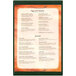 A green Menu Solutions menu board with white text on it.