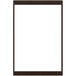 A rectangular brown frame with a white background.