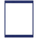 A blue rectangular frame with a white background.