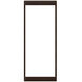 A brown rectangular Menu Solutions menu board with a white screen.