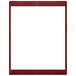 A red rectangular frame with a white background.