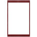 A burgundy rectangular menu board.