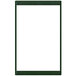 A green rectangular frame with a white screen.