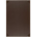 The brown rectangular Menu Solutions Kearny menu board with a white border.