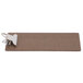 A dark brown Menu Solutions clipboard with a metal clip.