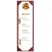 Menu Solutions Kearny Series single panel menu board in burgundy with a brown branch design and orange text.