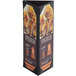 A black rectangular Menu Solutions table tent with pictures of food inside.