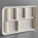 EcoChoice 12 1/2" x 8 1/2" Compostable Sugarcane / Bagasse 6 Compartment Tray - 400/Case Main Thumbnail 4