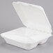 EcoChoice 9" x 9" x 3" Compostable Sugarcane / Bagasse 3 Compartment Takeout Container - 200/Case Main Thumbnail 4