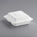 EcoChoice 8" x 8" x 3" Compostable Sugarcane / Bagasse 3 Compartment Takeout Box - 50/Pack Main Thumbnail 3