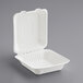 EcoChoice 8" x 8" x 3" Compostable Sugarcane / Bagasse 1 Compartment Take-Out Box - 50/Pack Main Thumbnail 4