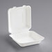 EcoChoice 9" x 9" x 3" Compostable Sugarcane / Bagasse 1 Compartment Take-Out Box - 50/Pack Main Thumbnail 4