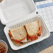 EcoChoice 9" x 6" x 3" Compostable Sugarcane / Bagasse 1 Compartment Take-Out Container - 50/Pack Main Thumbnail 1