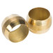 A close-up of a pair of brass rings.