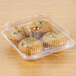 Polar Pak 02086 4 Compartment Clear OPS Hinged Cupcake / Muffin Container - 10/Pack Main Thumbnail 1