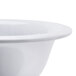 A close-up of a textured white melamine bowl.