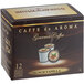 A box of 12 Caffe de Aroma French Vanilla coffee pods.