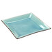 CAC 666-5-BLU Japanese Style 5" Square Stoneware Plate - Black Non-Glare Glaze / Lake Water Blue - 36/Case Main Thumbnail 3