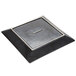CAC 666-5-BLU Japanese Style 5" Square Stoneware Plate - Black Non-Glare Glaze / Lake Water Blue - 36/Case Main Thumbnail 5